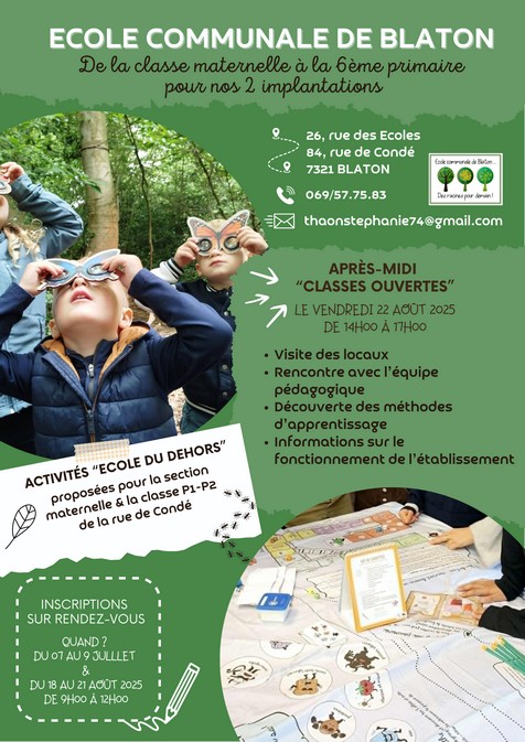 affiche classes ouvertes blaton